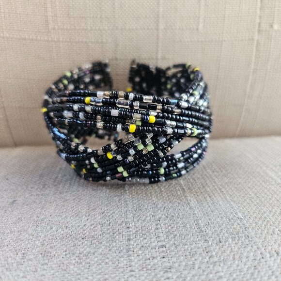 Fashion Wrist Band Mult Coloe Beads Fashion Jewelry Wide Bracelet Adjustable - Picture 2 of 11